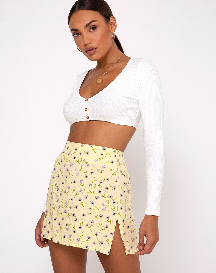 Afbeelding van Sheny minirok in wilde bloem Lemon Drop
