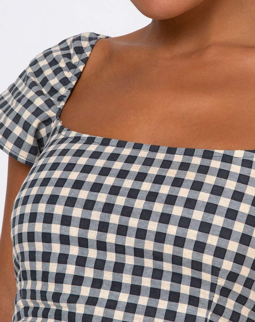 Afbeelding van Cindy Crop Top in Gingham Crème
