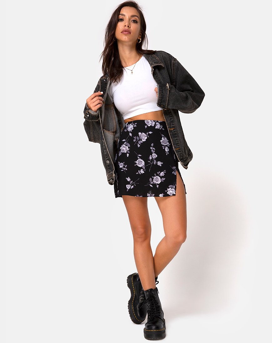 Sheny minirok in wit-zwartroze