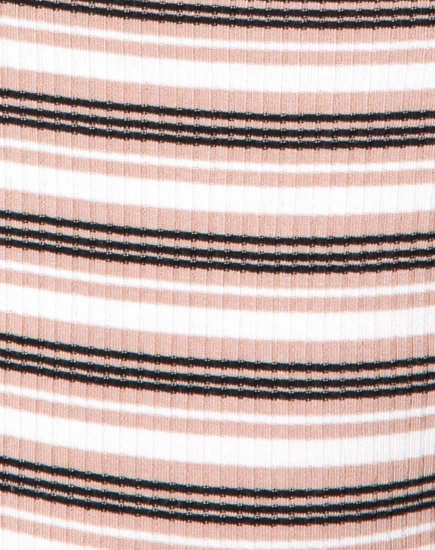 Afbeelding van Shidi Cutout Bodice in Rib Stripe Cream Black and Tan