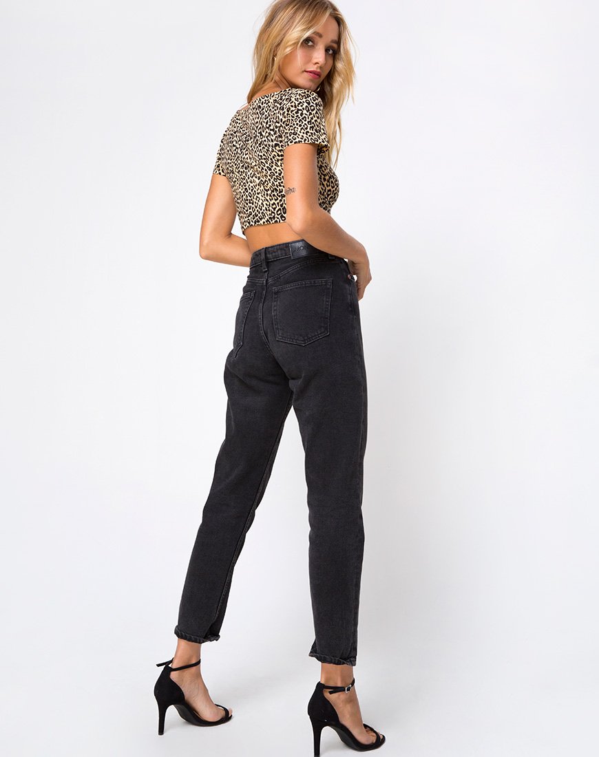 Afbeelding van Shim Cutout Crop Top in Rar Leopard