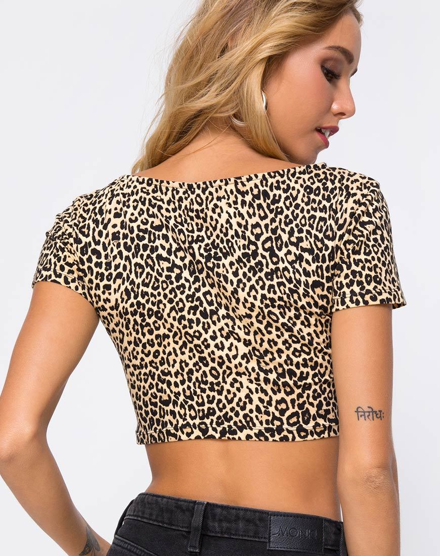 Afbeelding van Shim Cutout Crop Top in Rar Leopard