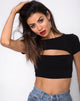 Afbeelding van Shim Cutout Crop Top in Zwart