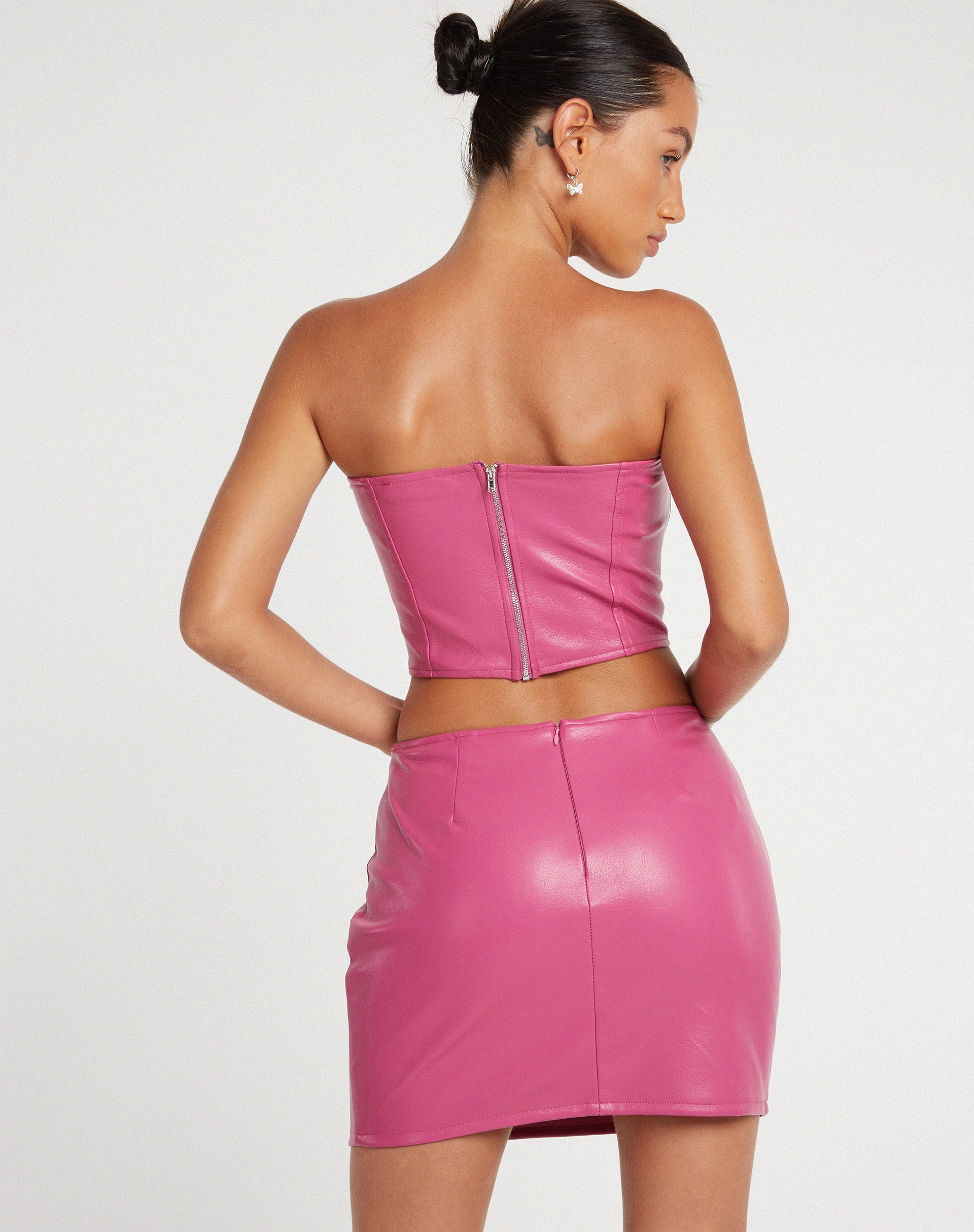 Afbeelding van Ima minirok in PU Hot Pink