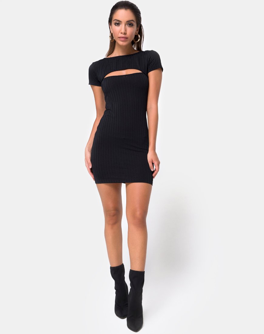 Afbeelding van Shimmie Bodycon Dress in Zwart