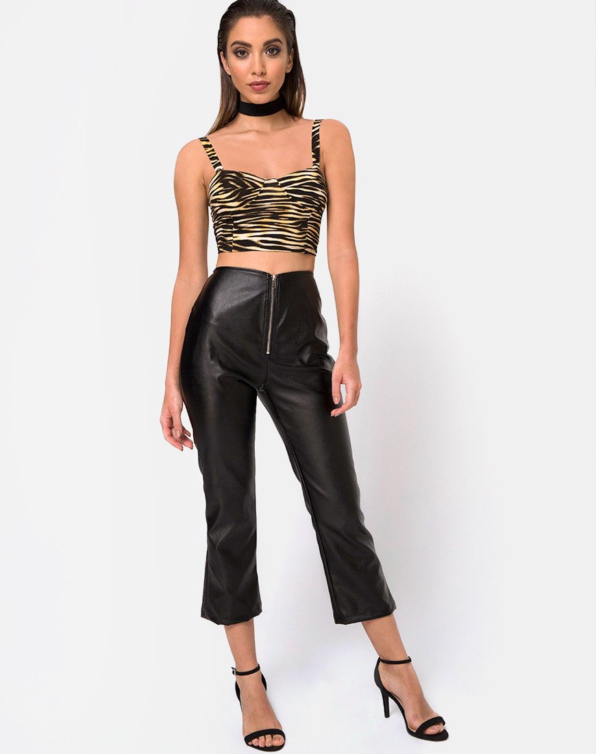 Afbeelding van Shistra Cropped Top in Zips Zebra Bruin