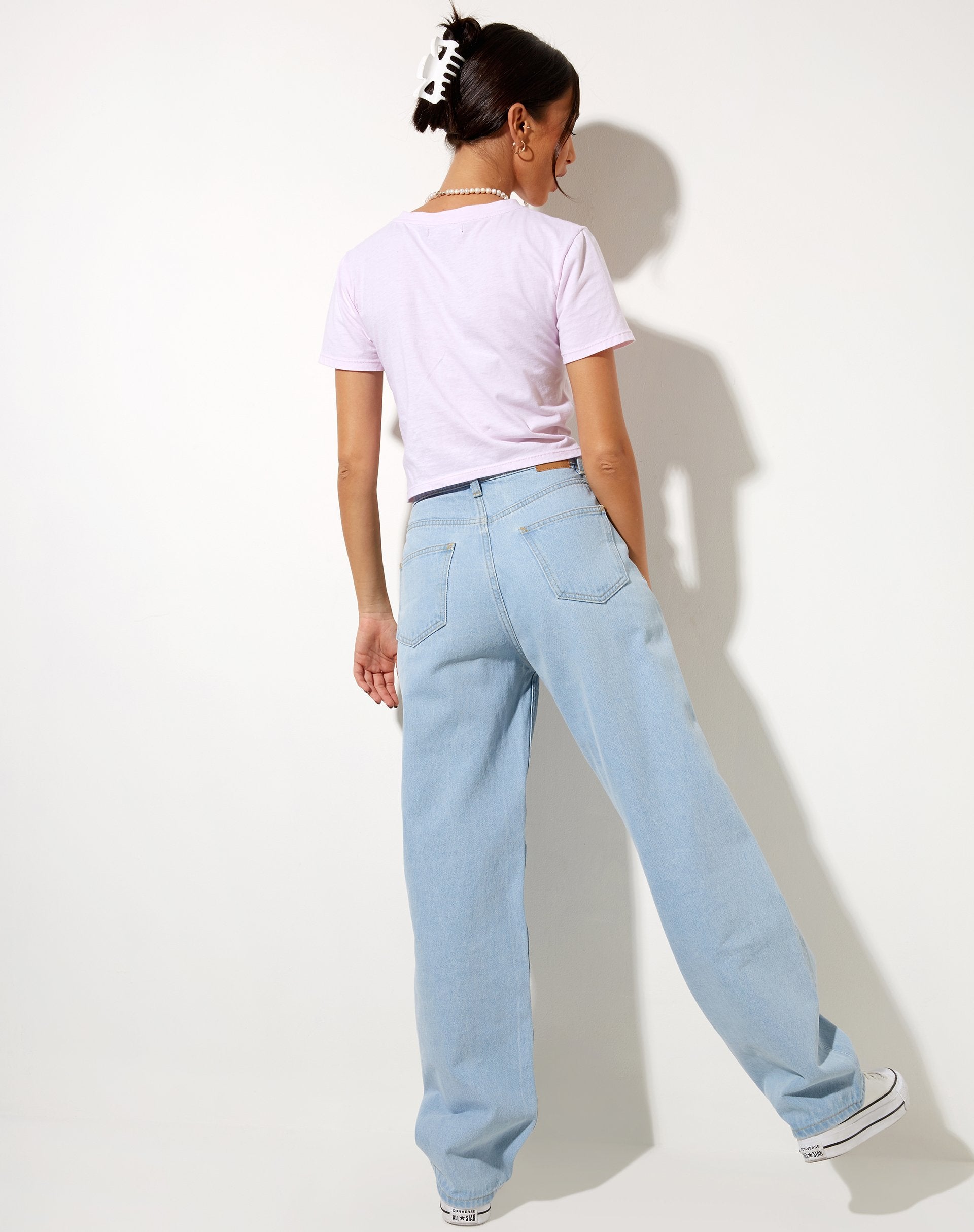 Afbeelding van Shrunk T-shirt in babyroze paradijs dolfijn