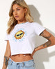 Afbeelding van Shrunk T-shirt in witte retro zon
