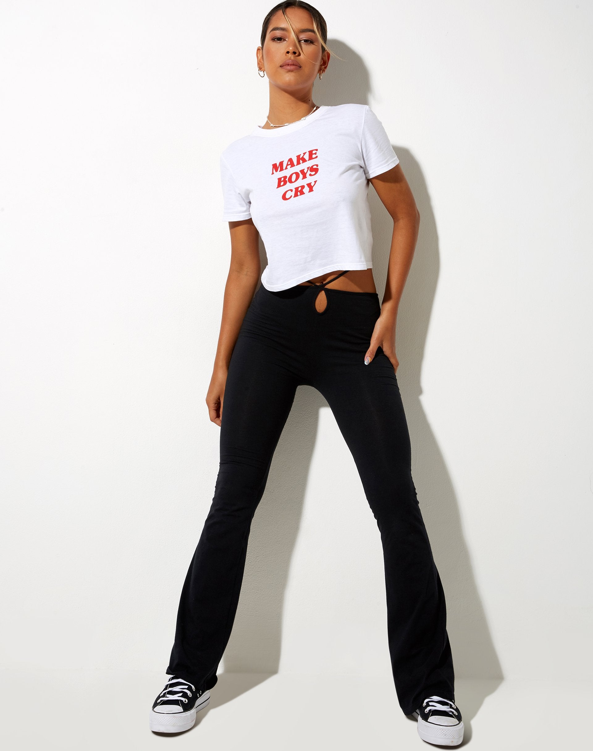 Afbeelding van Shrunk Tee in White Make Boys Cry