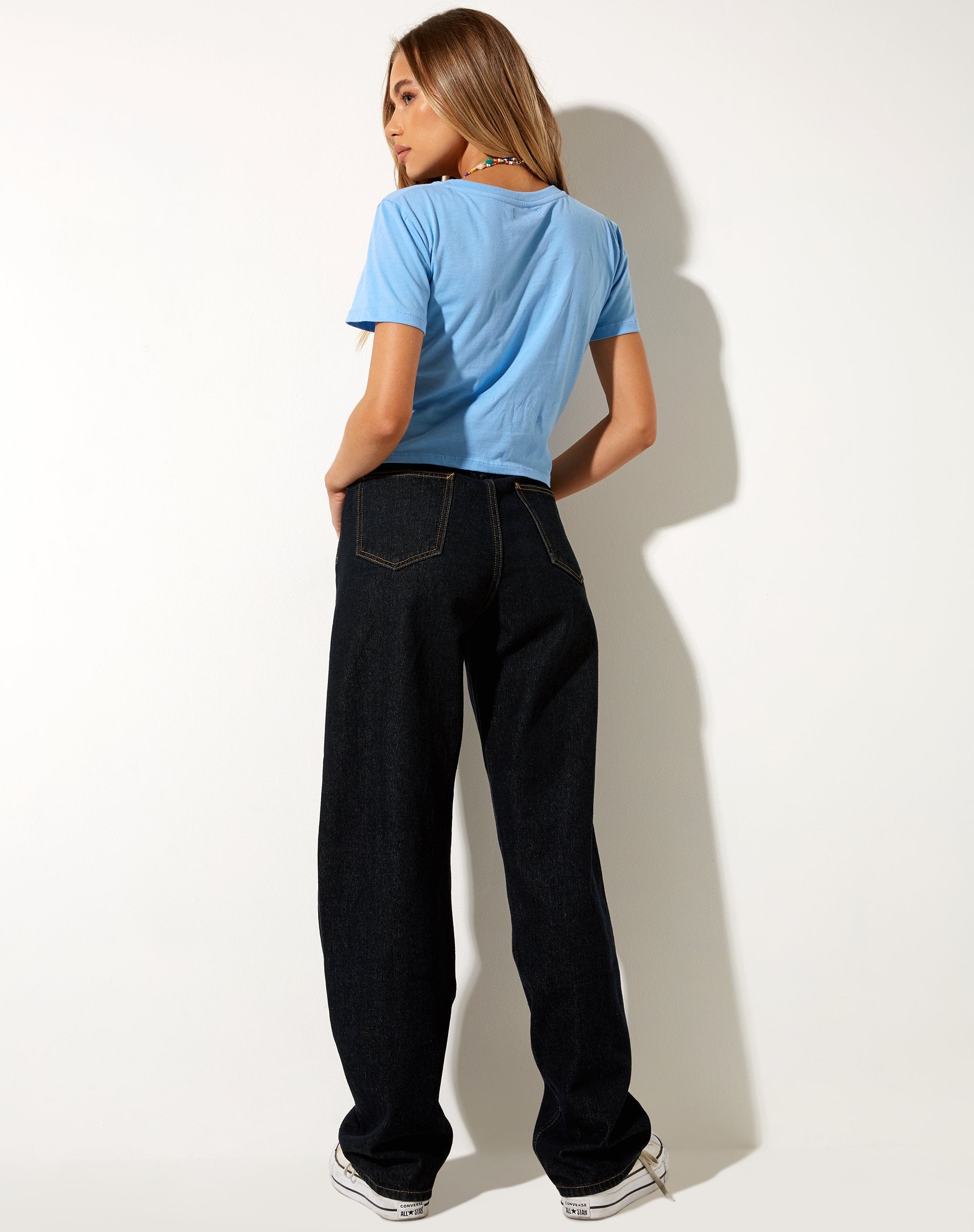 Afbeelding van Shrunk T-shirt in oceaanblauw Squeeze Me