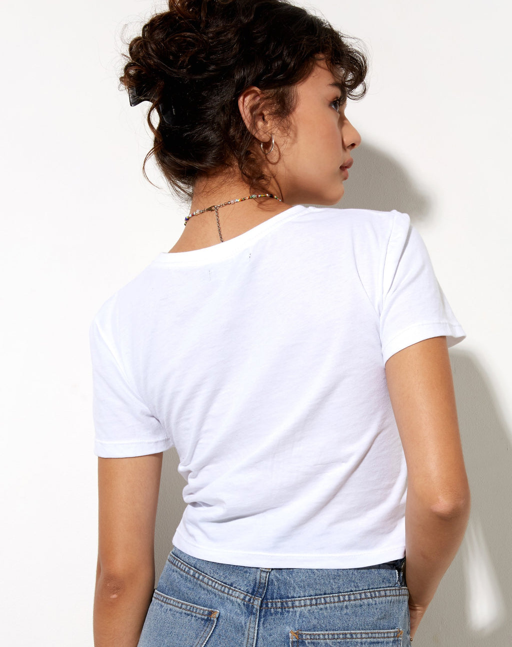 Shrunk T-shirt in wit Doe je best, geen stress