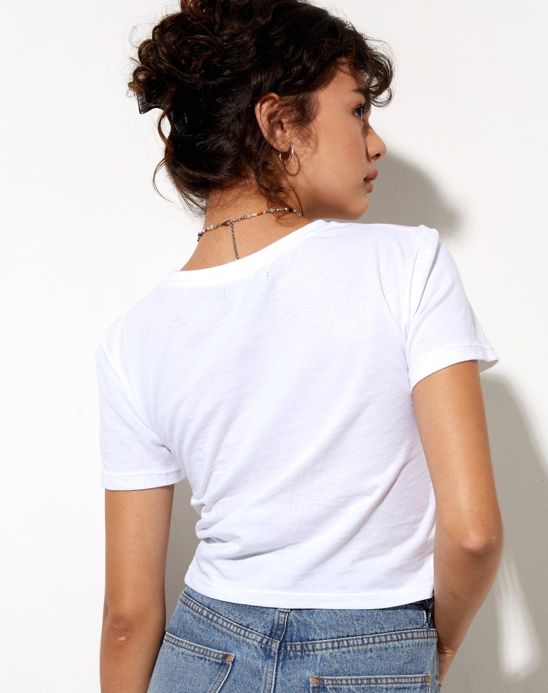 Afbeelding van Shrunk T-shirt in Wit Dont Stress Doe Je Best
