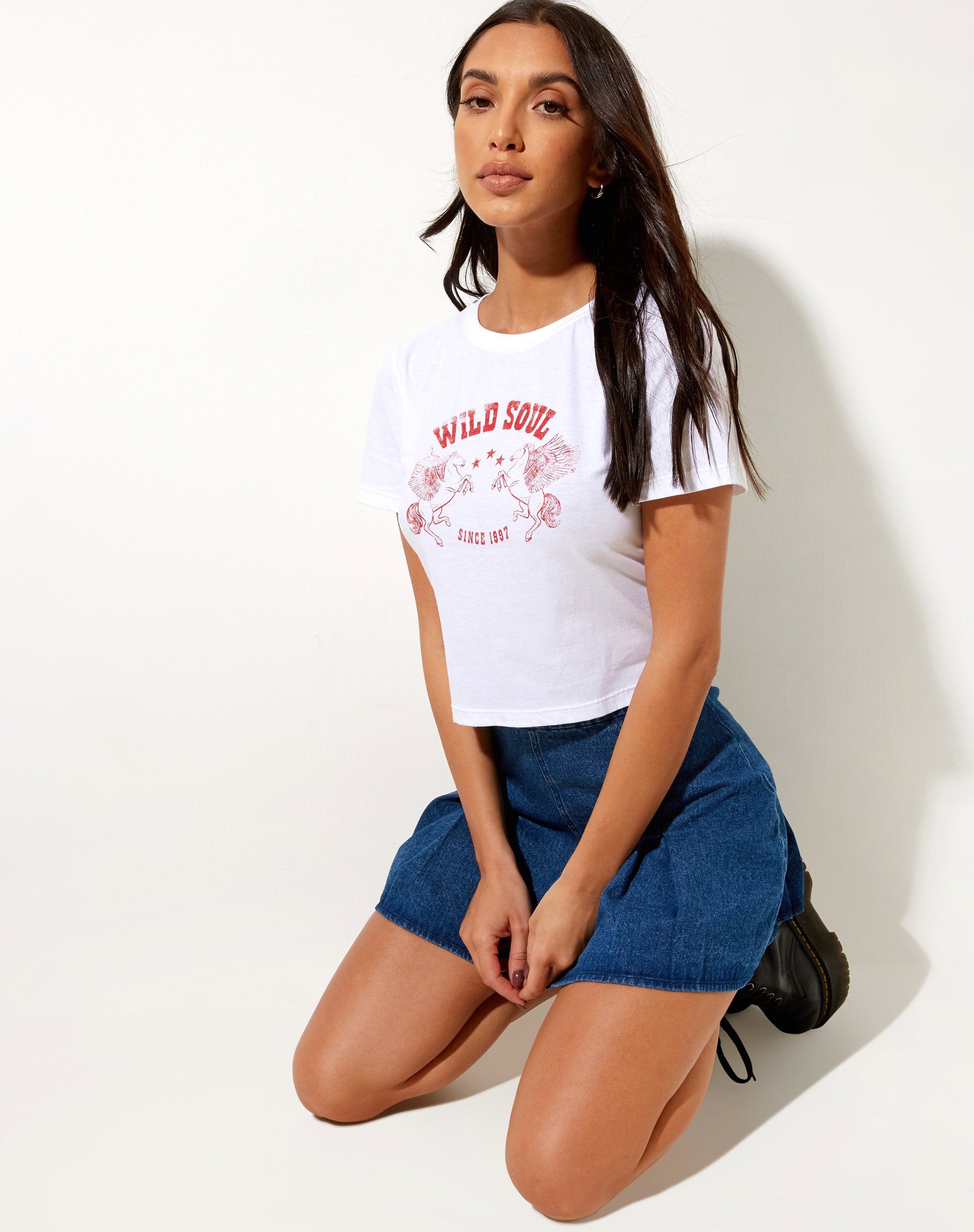 Afbeelding van Shrunk T-shirt in Wit Wild Soul
