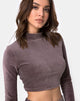 Afbeelding van Shureen Crop Top in Mokka Rib Fluweel