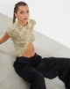 beeld van MOTEL X JACQUIE Sianda Crop Top in Mix Space Dye Khaki