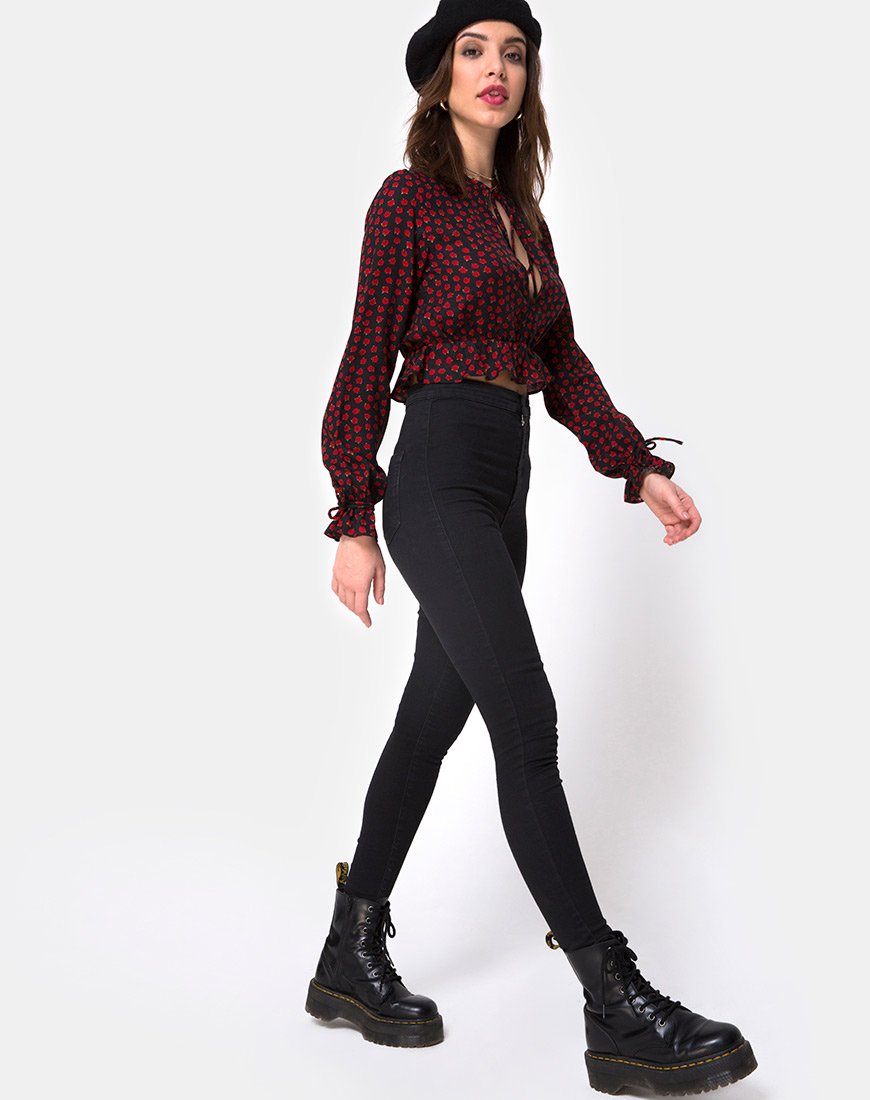 Afbeelding van Sibel Top in Dotty Rose Zwart