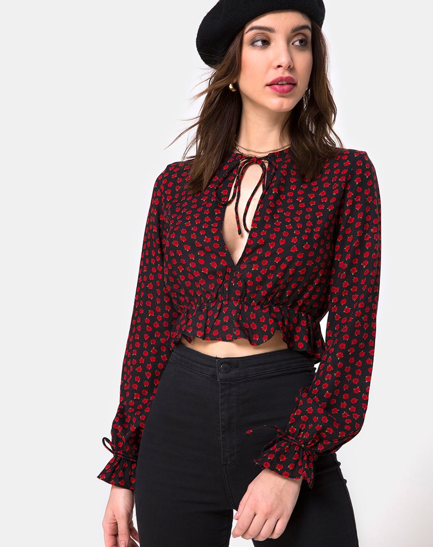 Afbeelding van Sibel Top in Dotty Rose Zwart