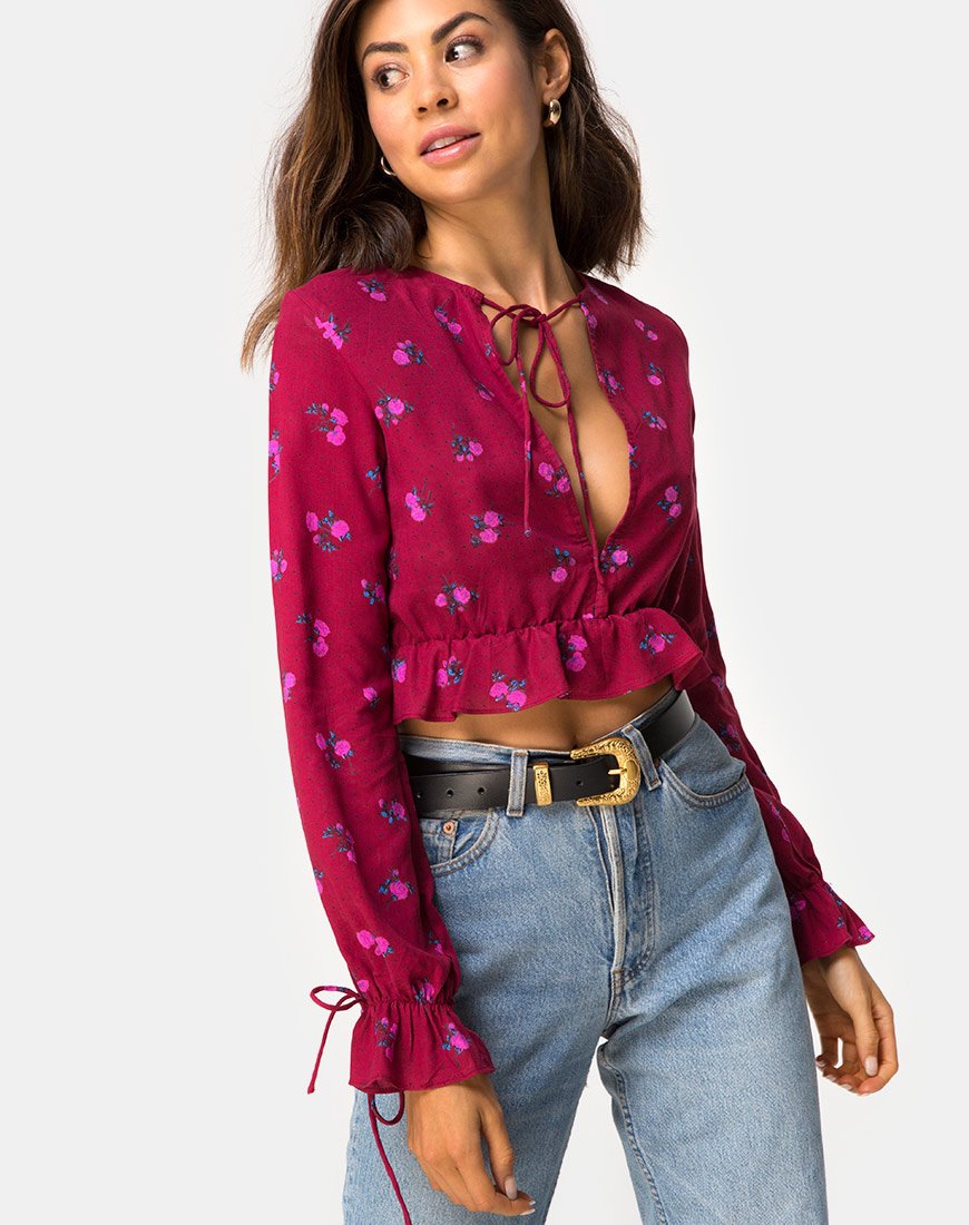Sibel Top in Magenta Roze