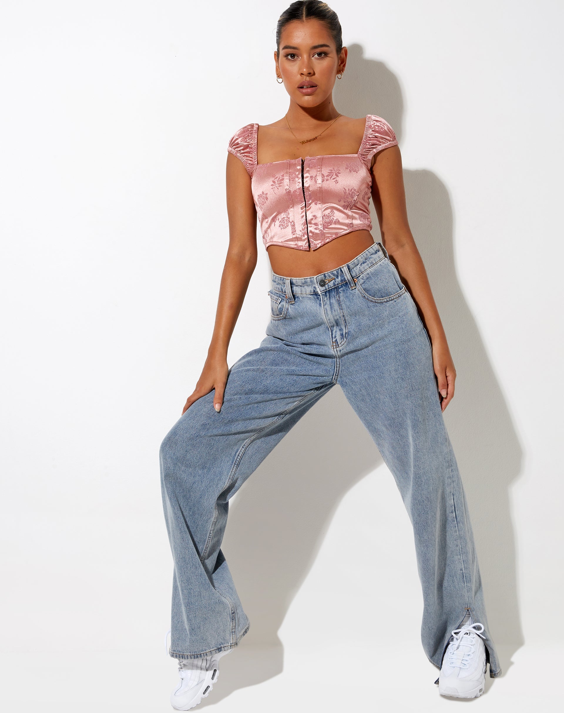 Afbeelding van Silicia Corset Top in Rose Flock Pale Pink