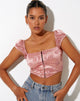 Afbeelding van Silicia Corset Top in Rose Flock Pale Pink