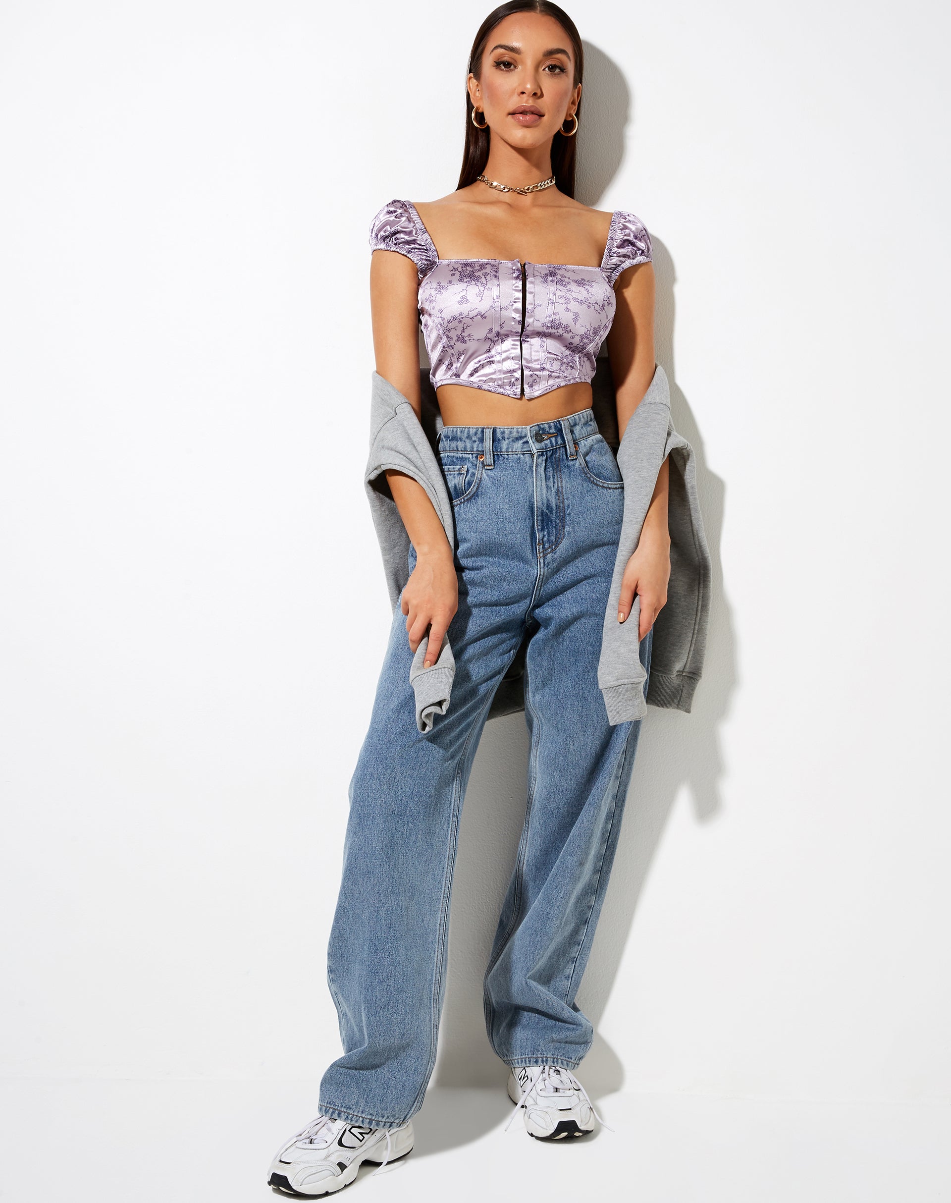 Afbeelding van Silicia Corset Top in Sakura Blossom Lilac