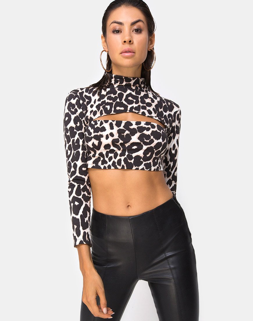 Sinex uitgesneden top in oversized Jaguar