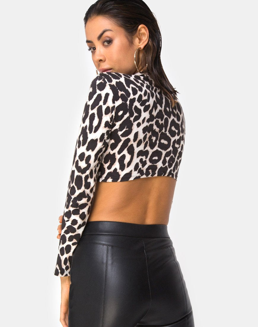 Sinex uitgesneden top in oversized Jaguar