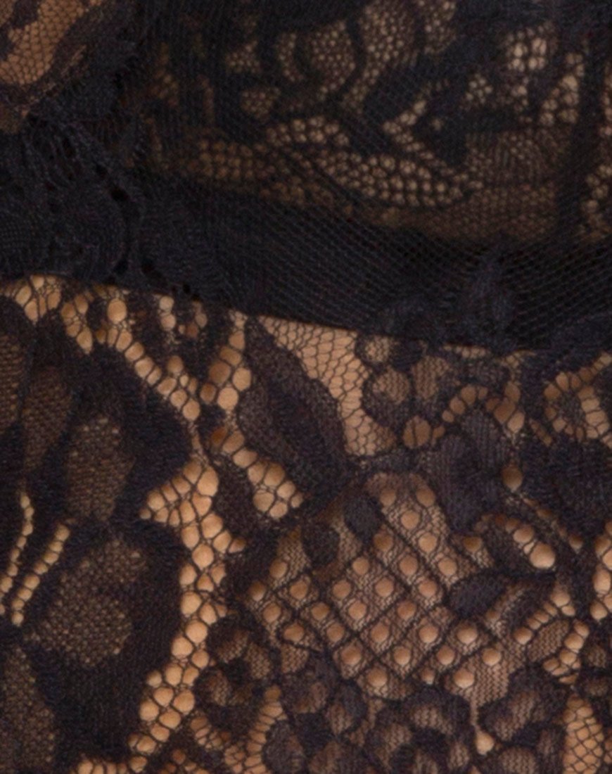 Afbeelding van Sinhor Crop Top in Kant Zwart