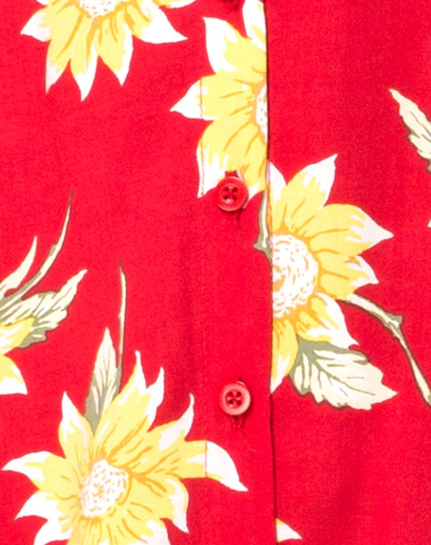Afbeelding van Sini Slip Midi Dress in Zonnige Dagen Rood