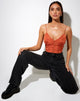 Afbeelding van Sipa Crop Top in Satijn Roos Koper