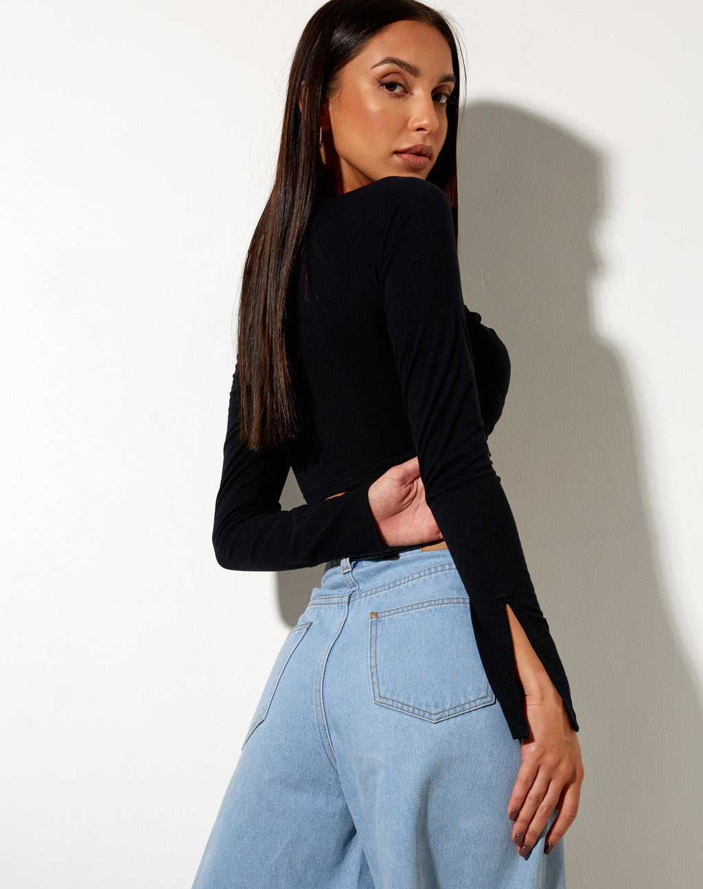 Sira Crop Top in Zwart