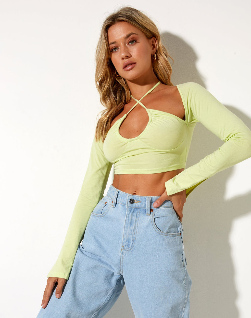 Sira Crop Top in Elfin Geel