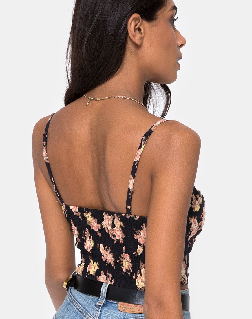Siven Crop Top in Antiek Roos Zwart