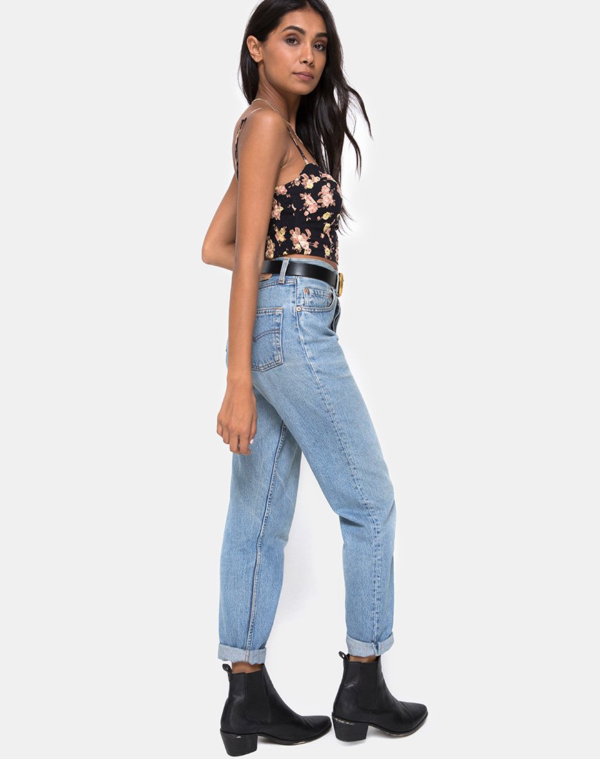 Afbeelding van Siven Crop Top in Antiek Roos Zwart