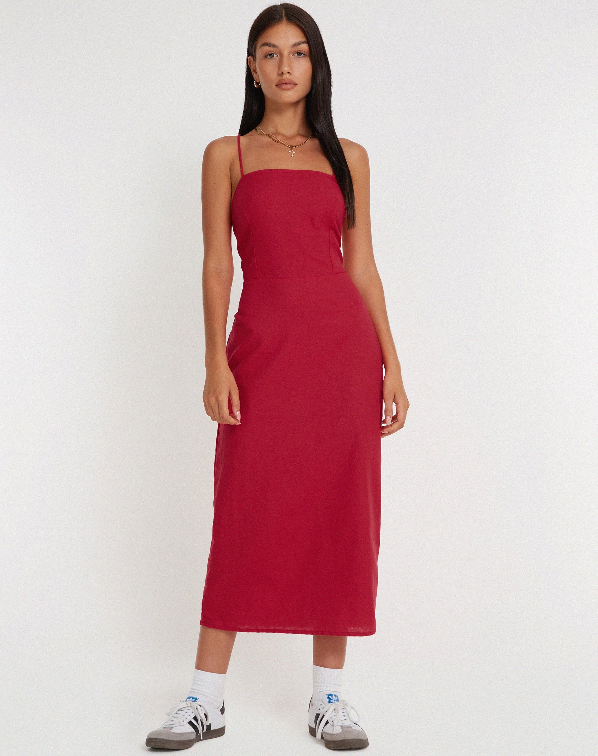 Afbeelding van Sky Midi Dress in Tango Red