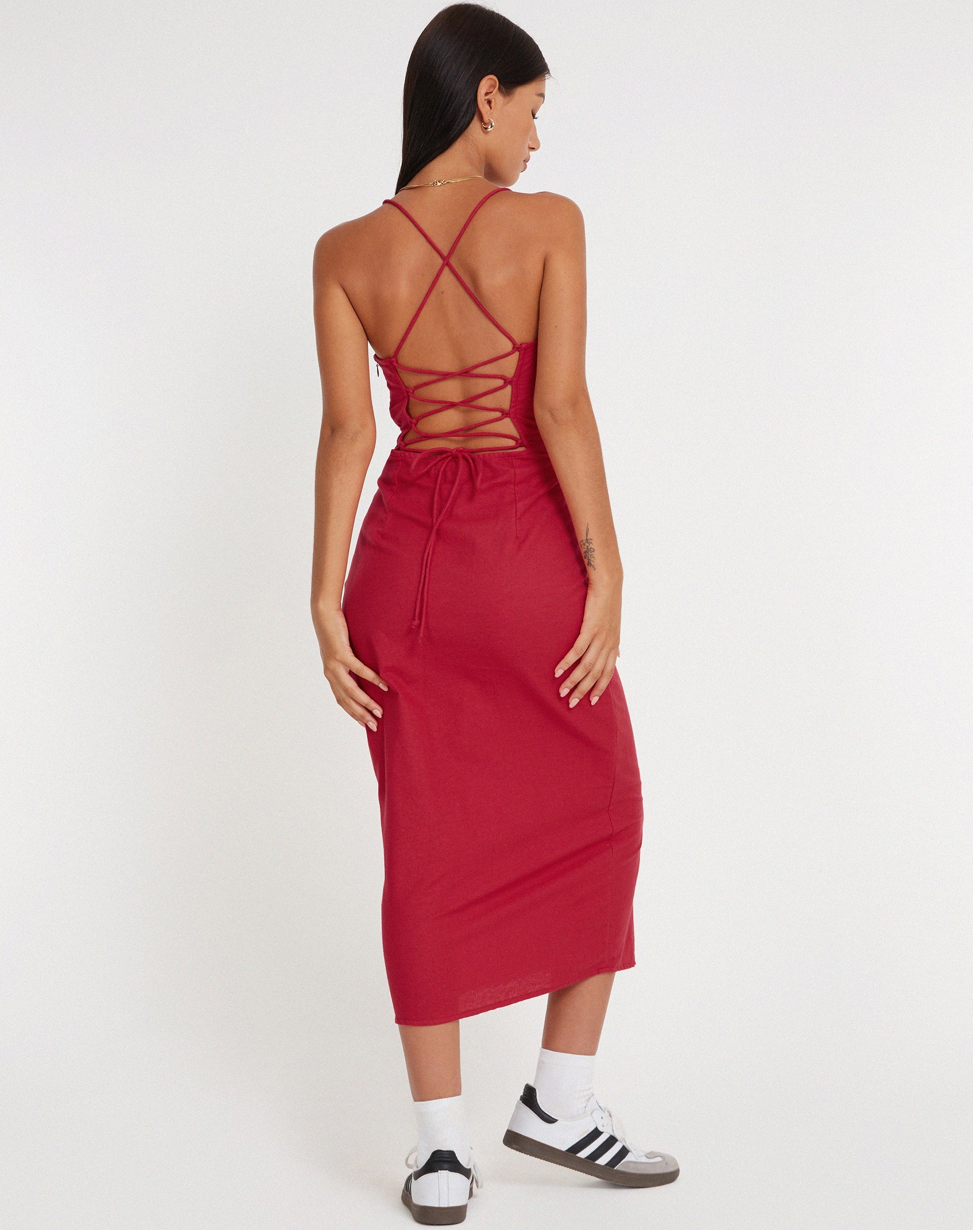 Afbeelding van Sky Midi Dress in Tango Red