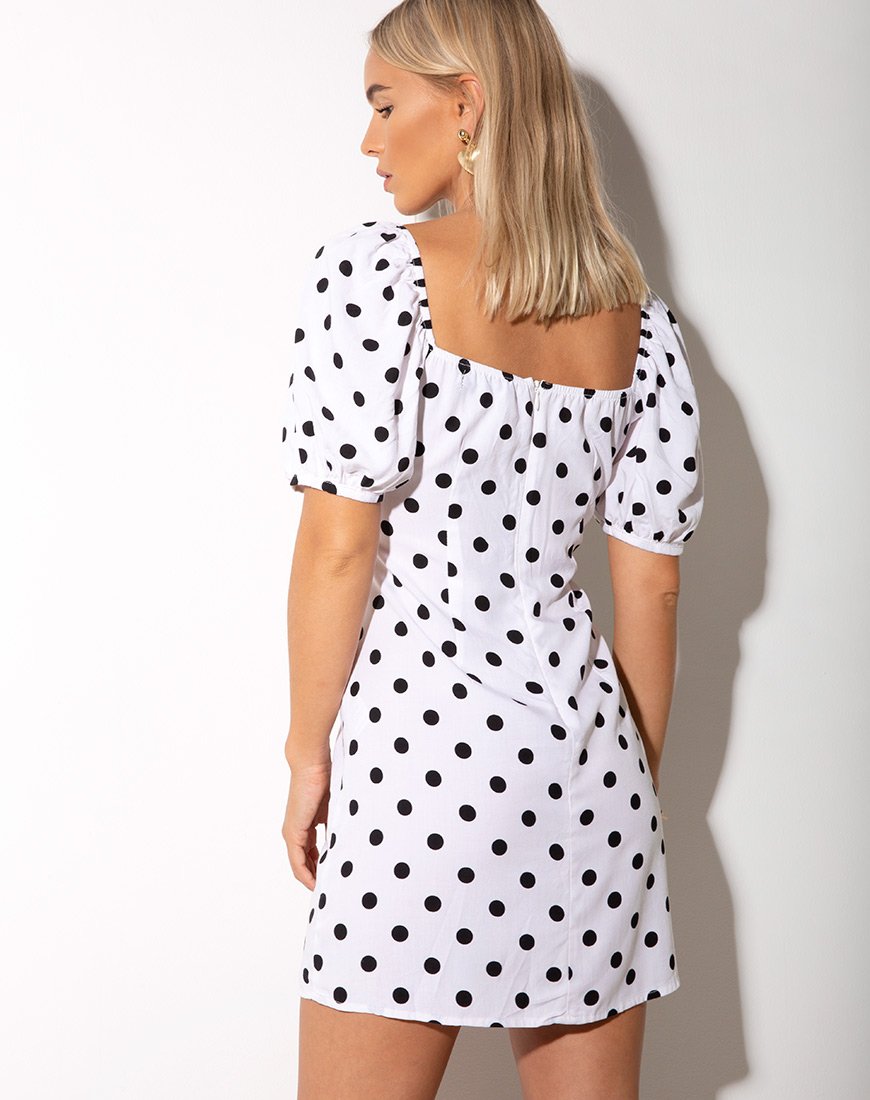 Afbeelding van Varie Mini-jurk in 80s Polka Wit