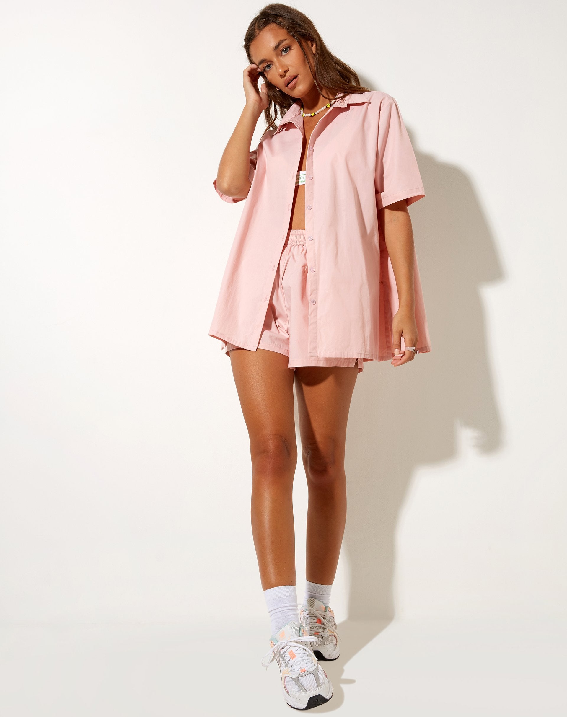 Afbeelding van Lala Short in Popeline Roze Lady Take It Easy