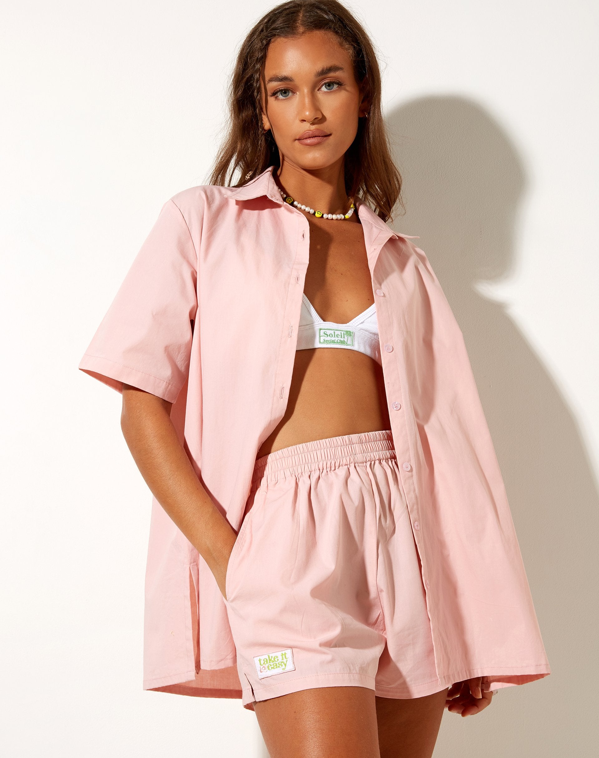 Afbeelding van Lala Short in Popeline Roze Lady Take It Easy