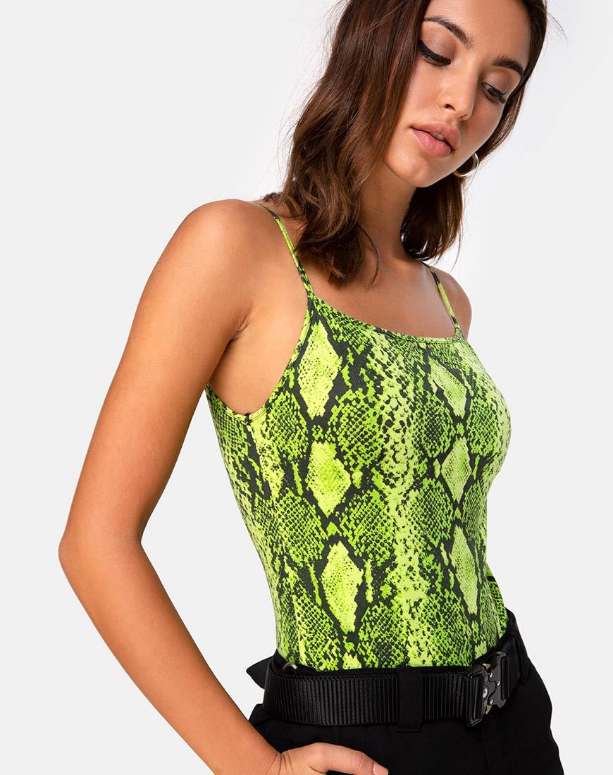 Afbeelding van Sol Bodice in Snake Lime