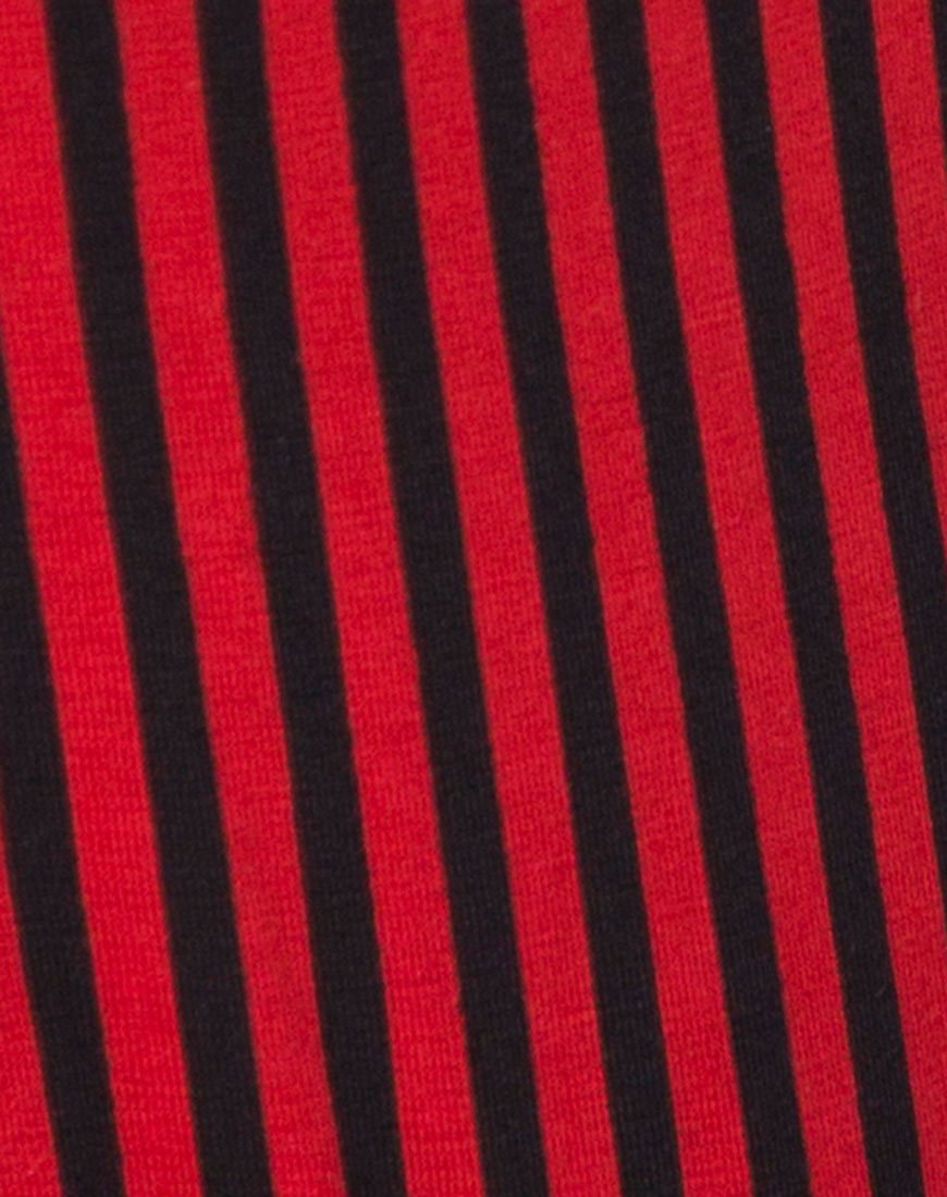 Afbeelding van Solemo Bodice in Mini Stripe Rood en Zwart
