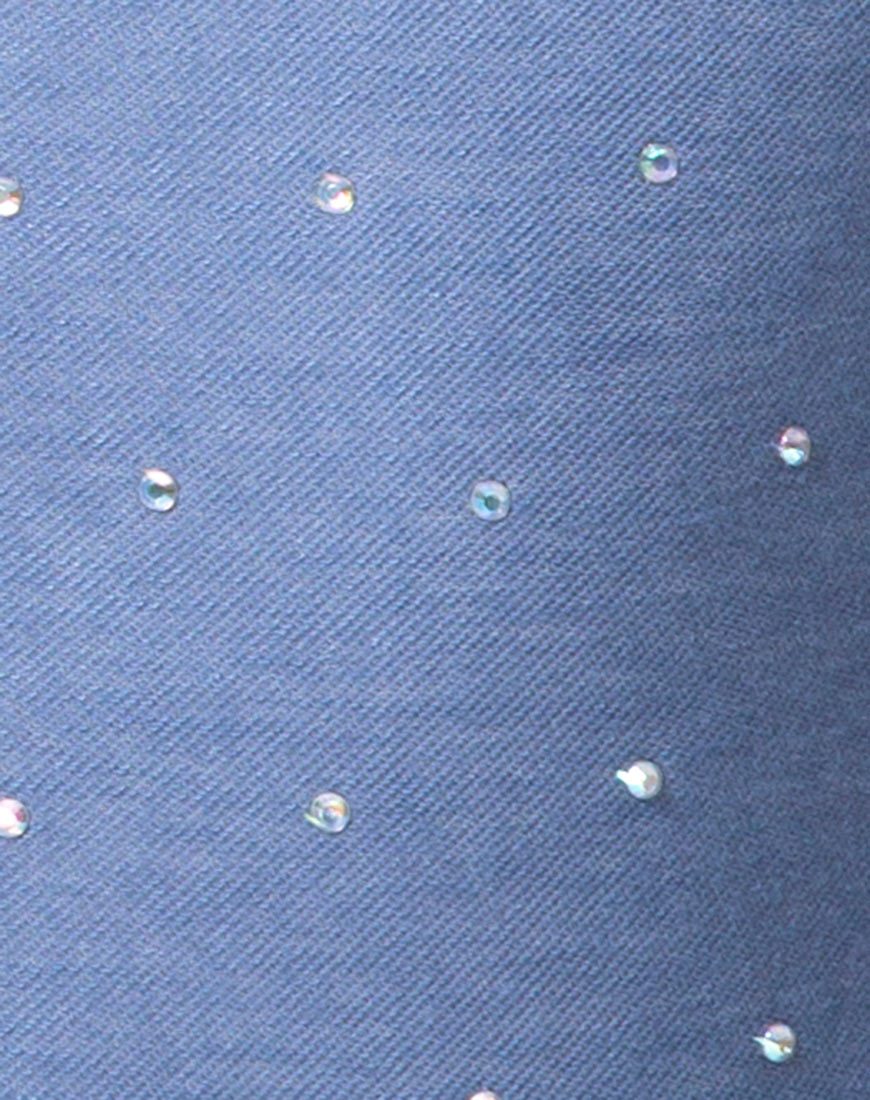 Afbeelding van Solemo Bodice in blauw denim Hot Fix