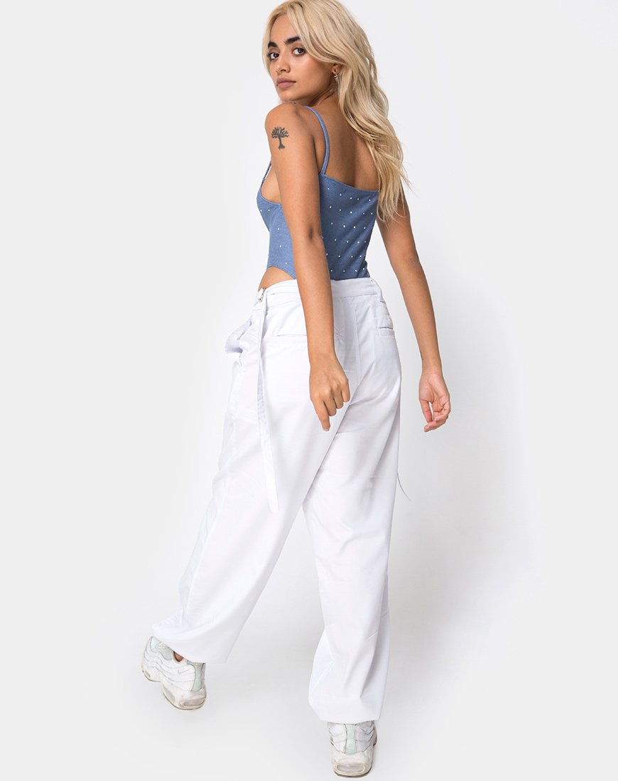 Afbeelding van Solemo Bodice in blauw denim Hot Fix