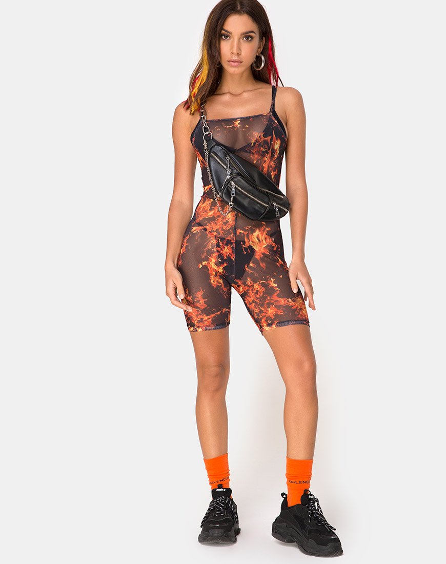 Afbeelding van Solina Unitard in Fire Mesh