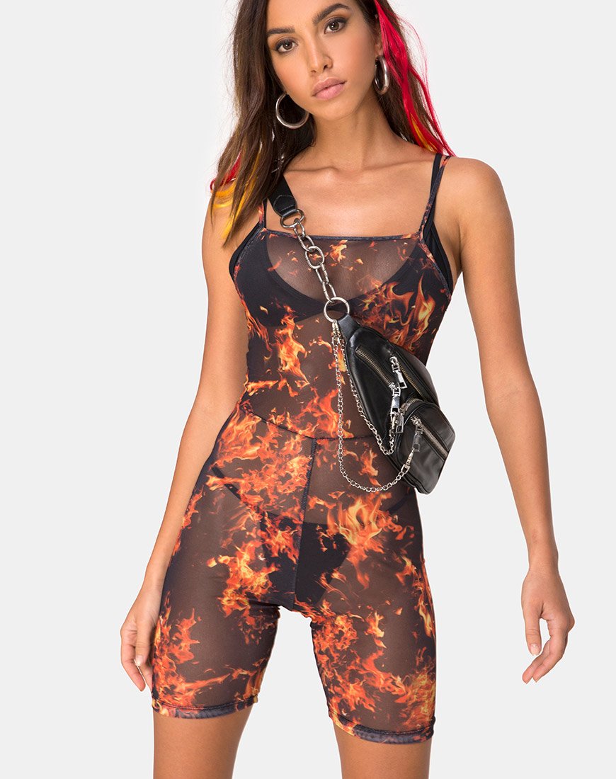 Afbeelding van Solina Unitard in Fire Mesh