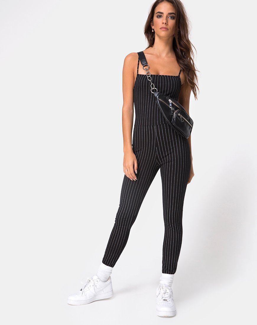 Afbeelding van Solita Unitard in Pinstripe Zwart