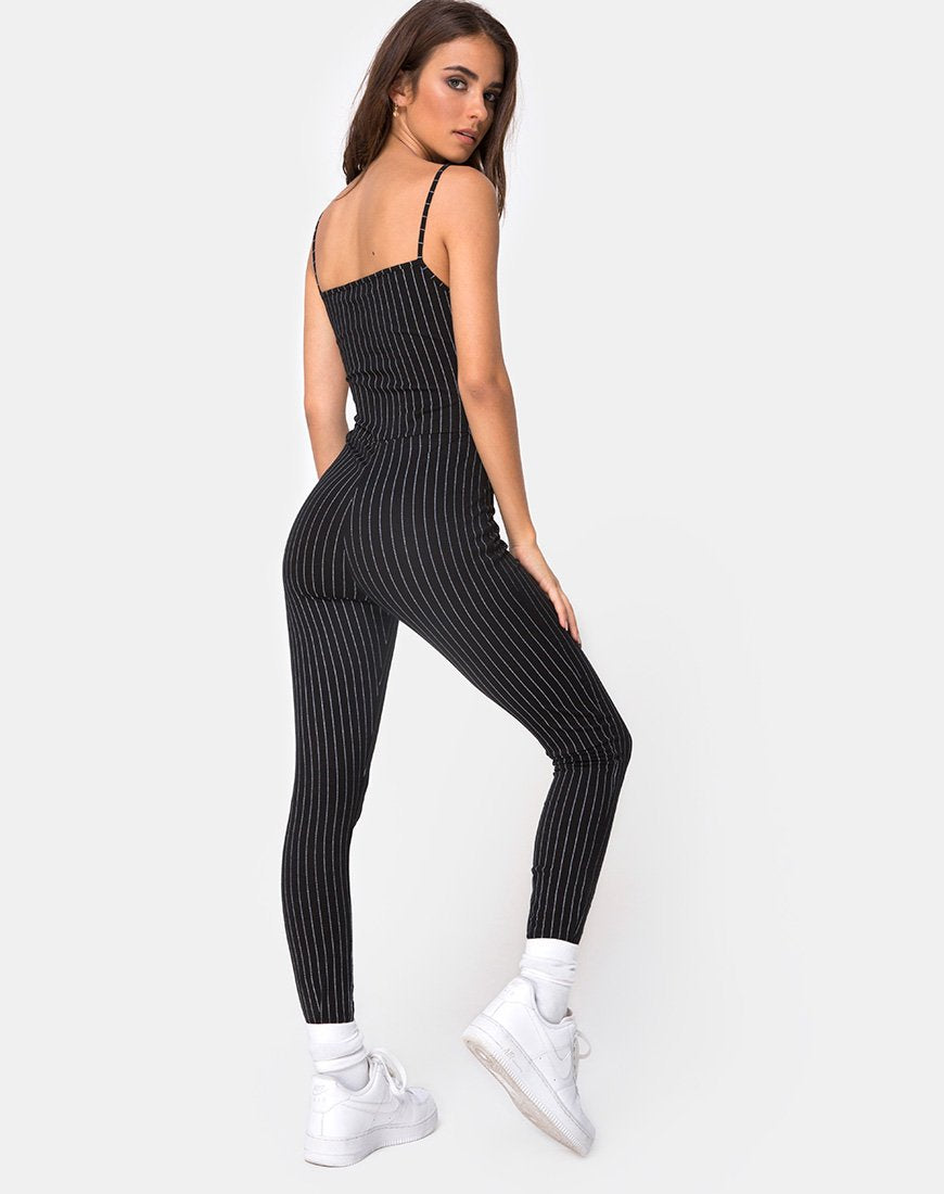 Afbeelding van Solita Unitard in Pinstripe Zwart