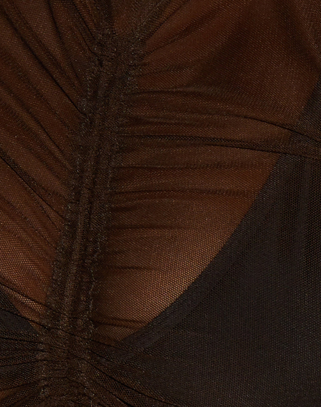 Sauja Gewatteerde Top in Mesh Chocolade