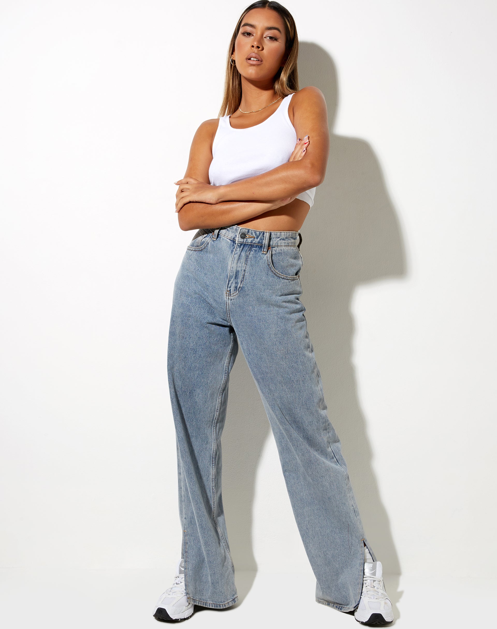 Afbeelding van Split Parallel Jeans in Light Blue Wash