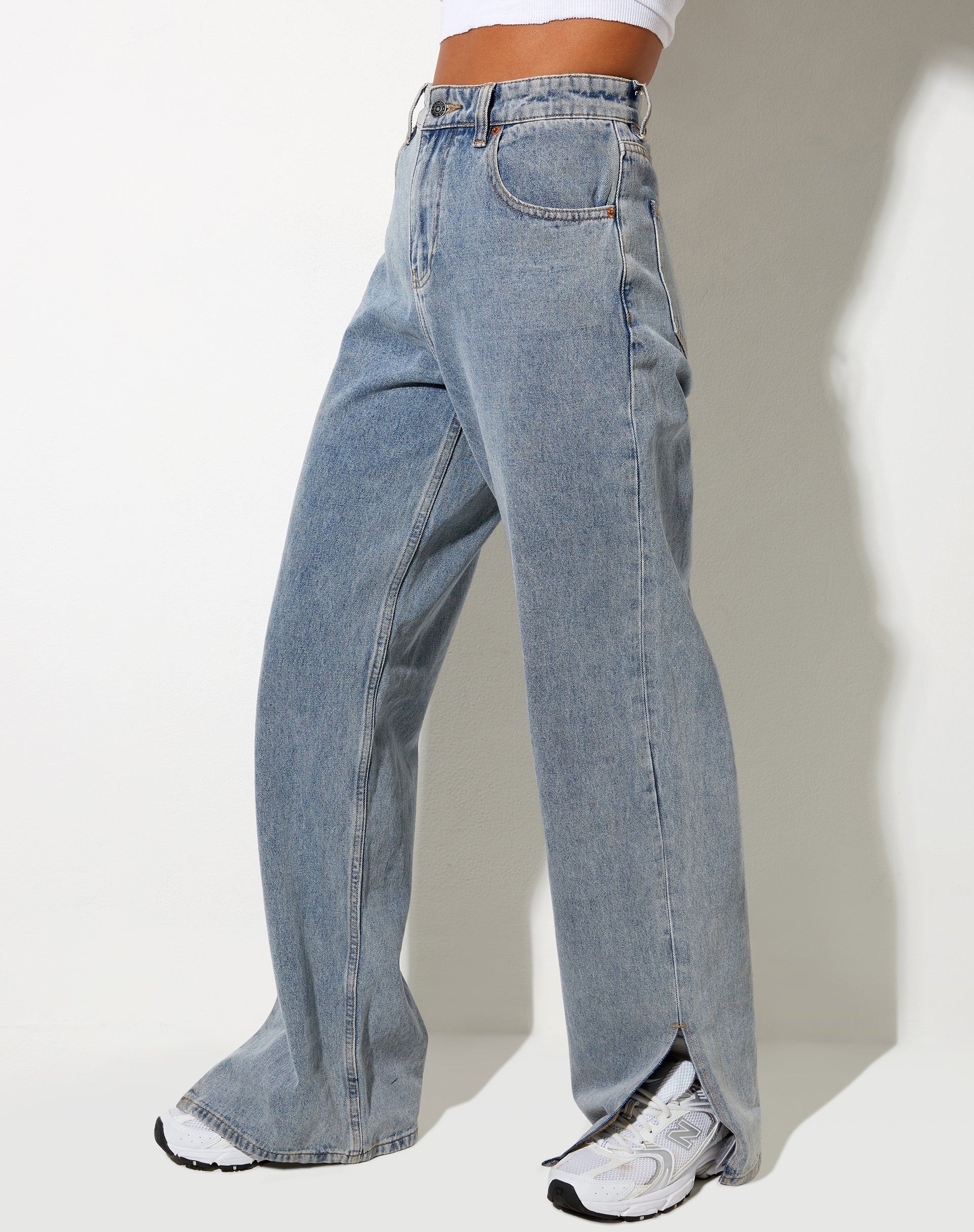 Afbeelding van Split Parallel Jeans in Light Blue Wash